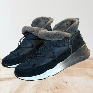 Ash Kyoto Black Boots Suede Leather Sherpa Lined Boots Sz 39Euro 8US Ombre Soles